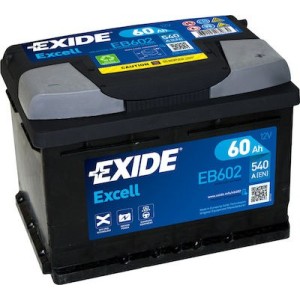 ΜΠΑΤΑΡΙΑ EXIDE EXCELL 62Ah 540AEN EB602- 12 ΜΗΝΕΣ ΓΡΑΠΤΗ ΕΓΓΥΗΣΗ-DELIVERY & ΤΟΠΟΘΕΤΗΣΗ ΣΕ ΟΛΗ ΤΗ ΘΕΣΣΑΛΟΝΙΚΗ